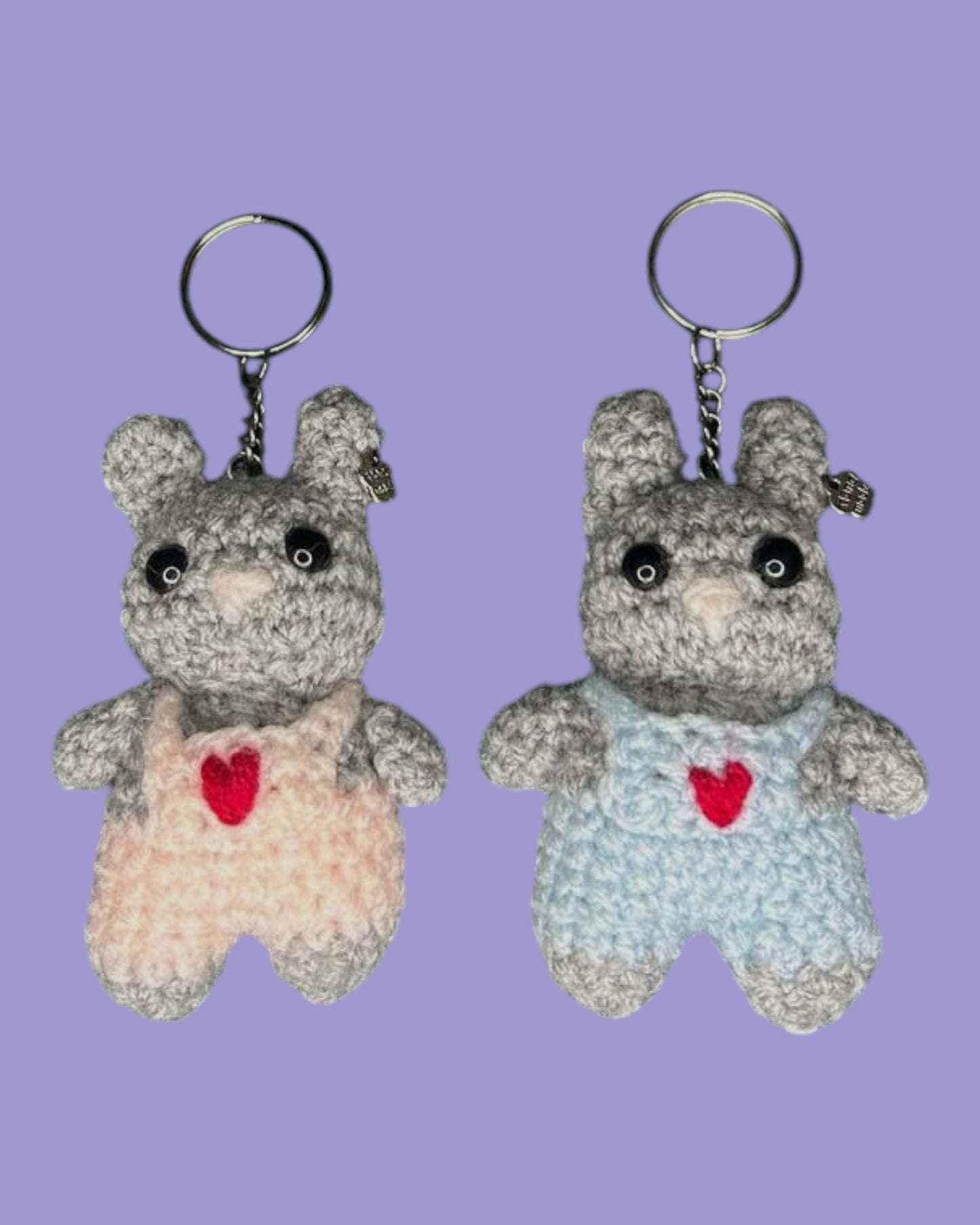Crochet couple keychain bunnies