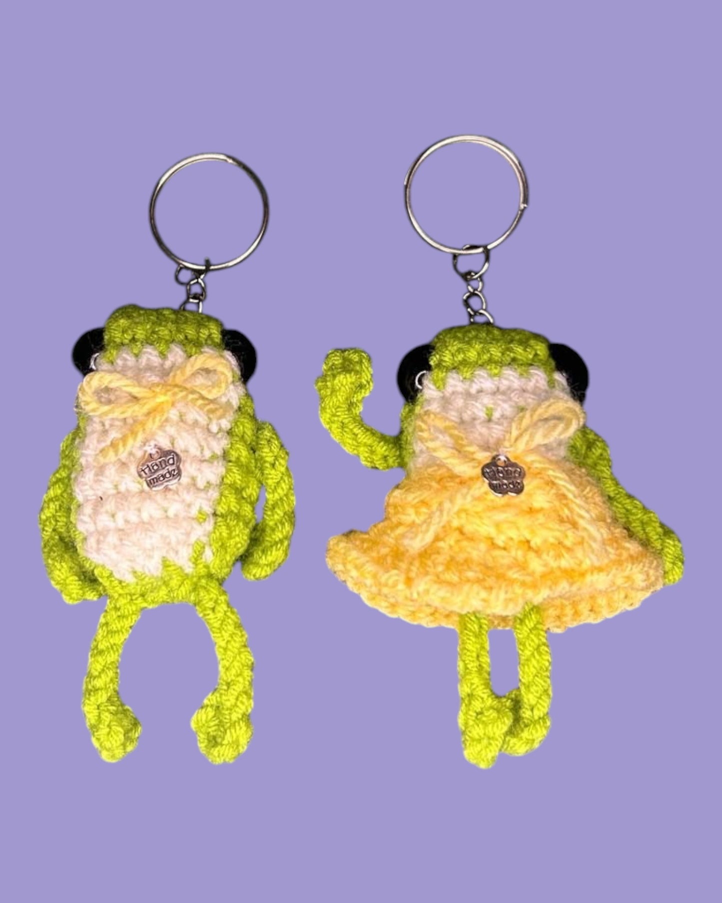 Handmade Crochet Frog Couple Keychains – Cute Amigurumi Gift Set